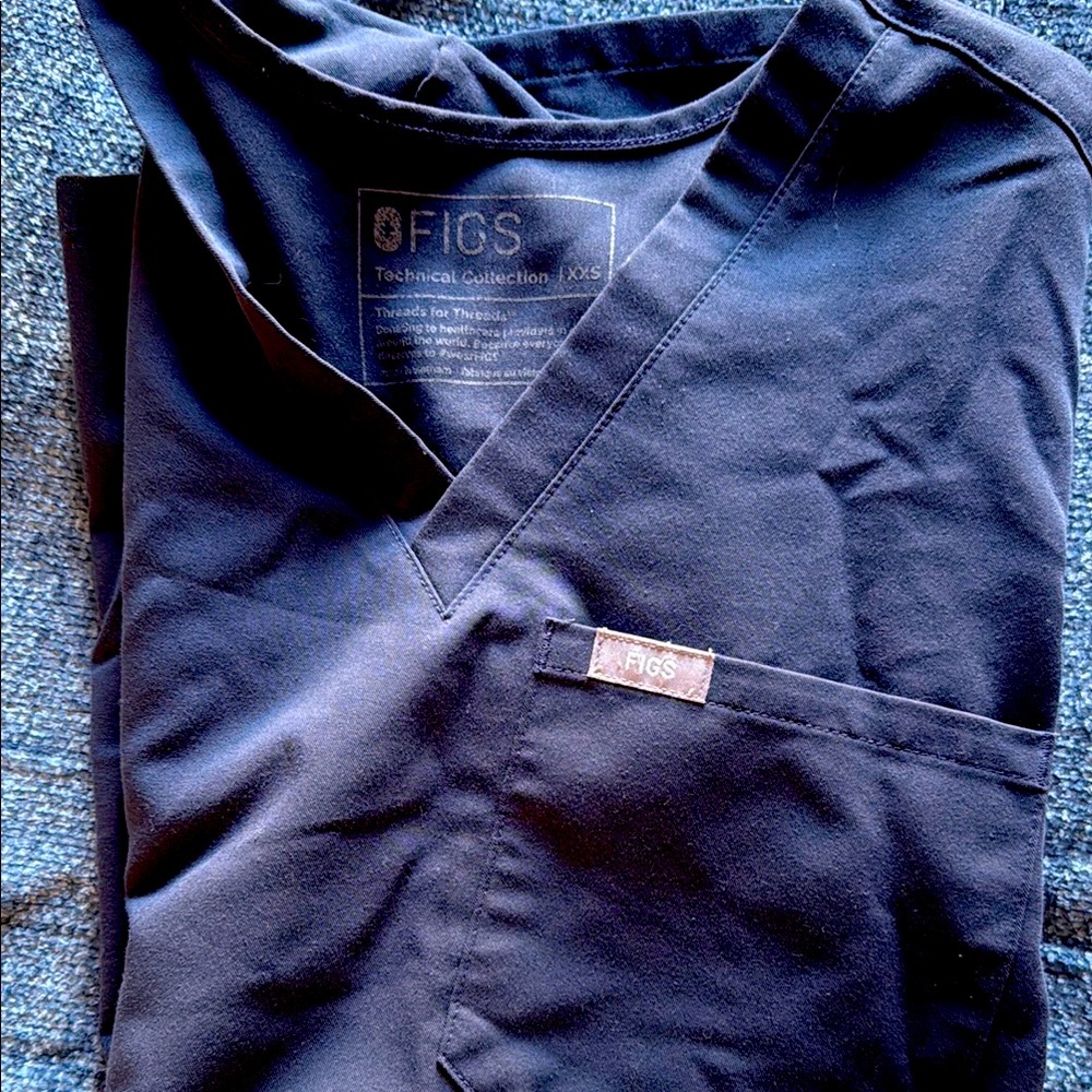 FIGS Dark Gray Scrub Top
